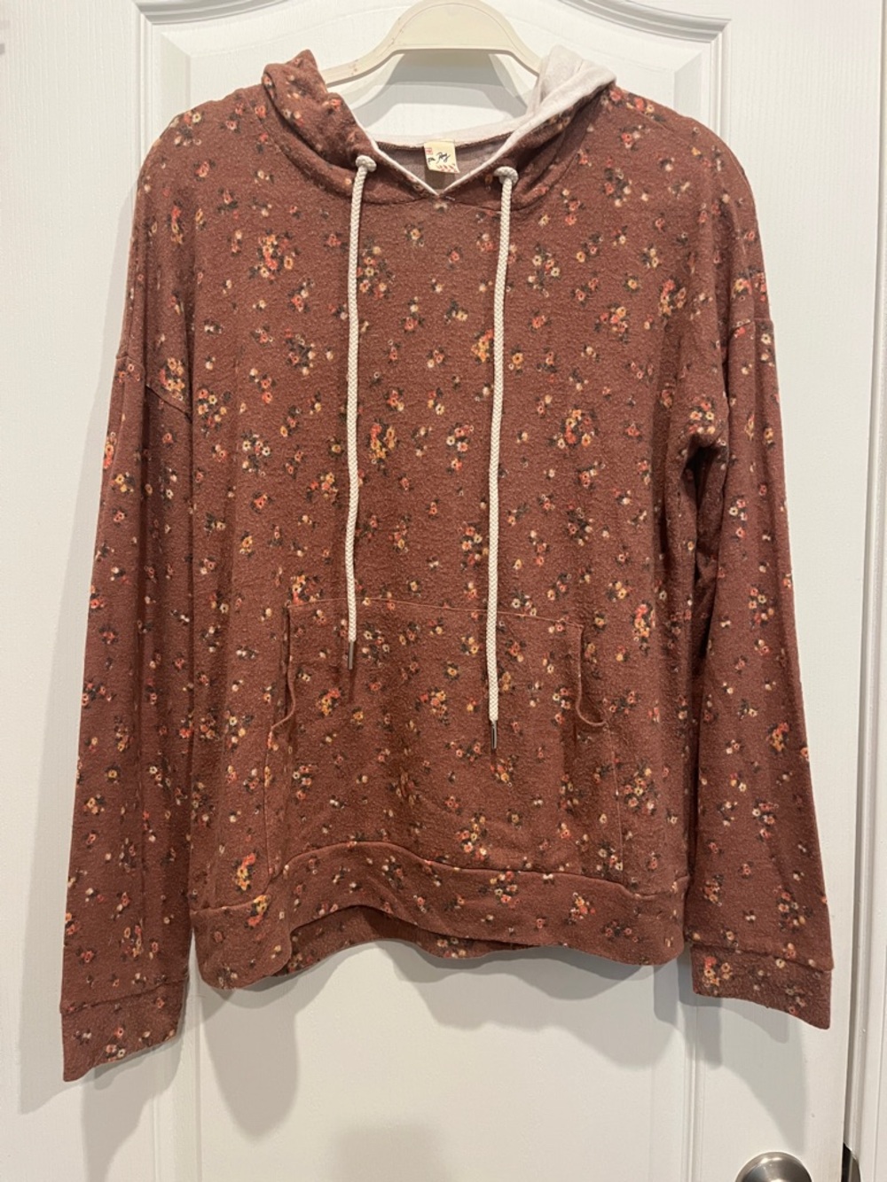 7th Ray Floral Crewneck Hoodie in Rust